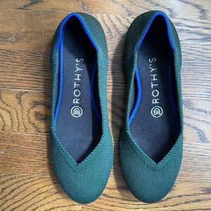 Rothy's Round Toe Flat Emerald Green 6.5